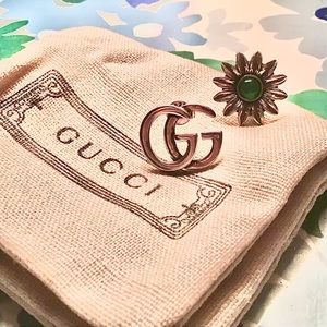 Gucci Asymmetrical .925 Flower Earrings